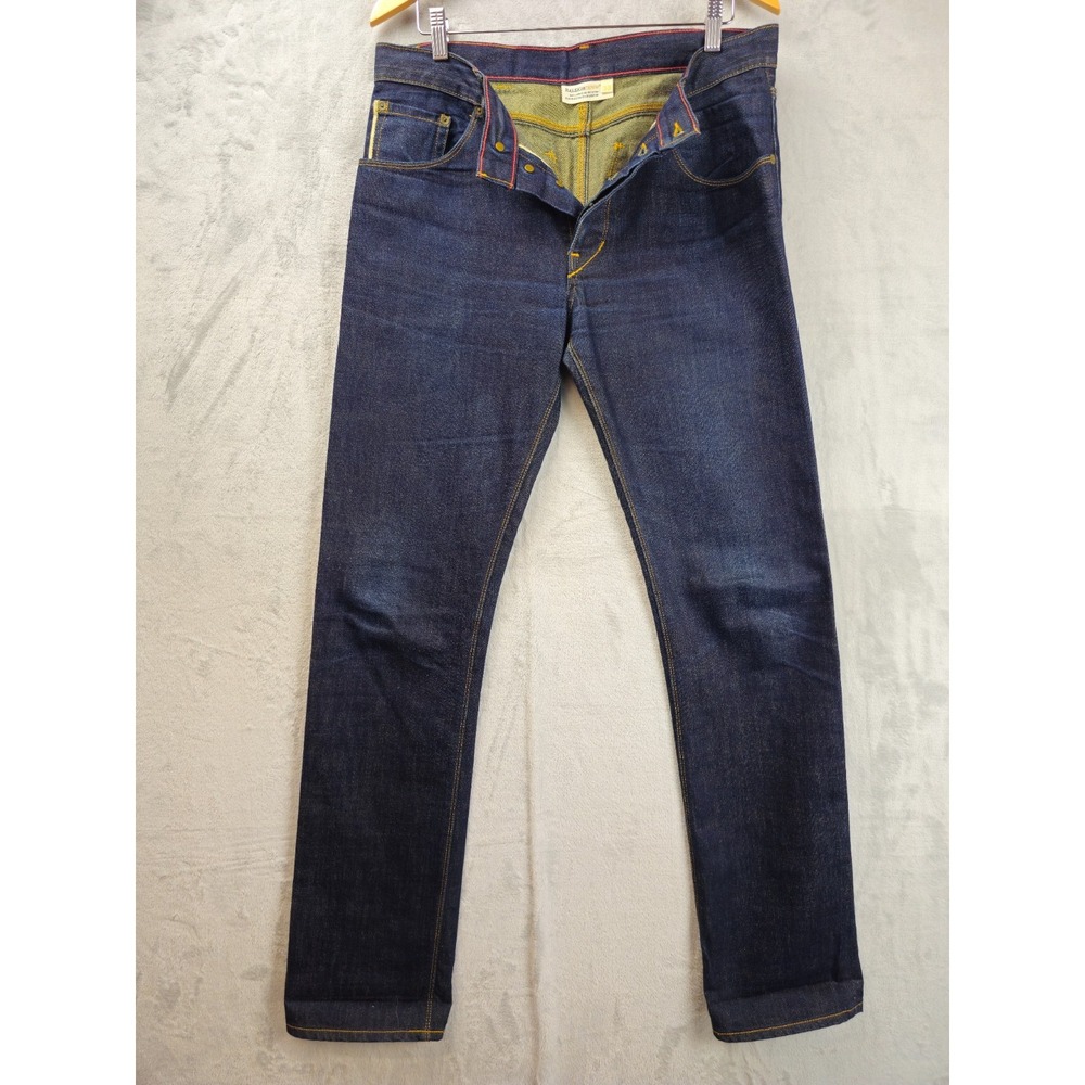 Raleigh Denim Graham Selvedge Jeans White Oak Cone Denim Button Fly 34x35